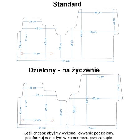 Toyota ProAce od 2016r. Dywaniki welurowe w jakości LUX - na Zamówienie kolory do wyboru.