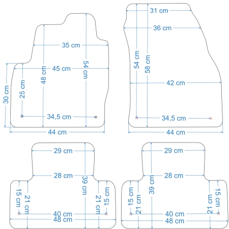 Dywaniki welurowe Range Rover Evoque 2011-2018r w jakości Economy - na zamówienie kolory do wyboru.