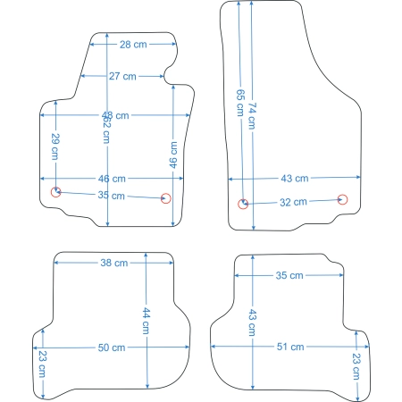 VW Golf Plus 2005-2014r. Dywaniki WELUROWE Economy - WYPRZEDAŻ