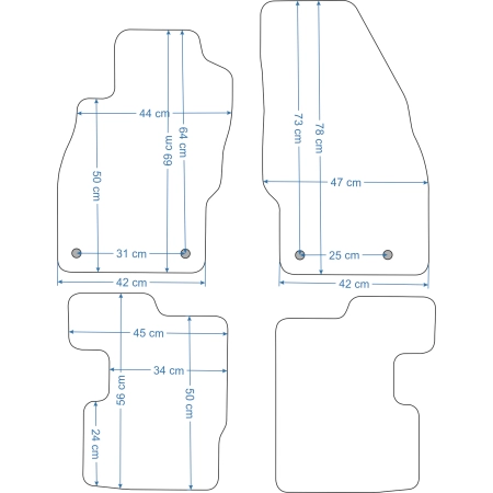 Opel Corsa D 10/2006-11/2014r. / Corsa E 12/2014-10/2019r.  Dywaniki WELUROWE Premium - WYPRZEDAŻ