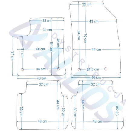 Opel Crossland X 06.2017-01.2021r. Dywaniki gumowe GLEDRING.