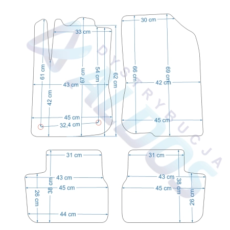 Peugeot 208 2012-10/2019r. Dywaniki gumowe GLEDRING.