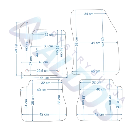 Peugeot e-2008 od 08/2020r.  Dywaniki gumowe GLEDRING.