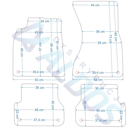 Audi A6 C7 2011-2018r. Dywaniki gumowe GLEDRING.