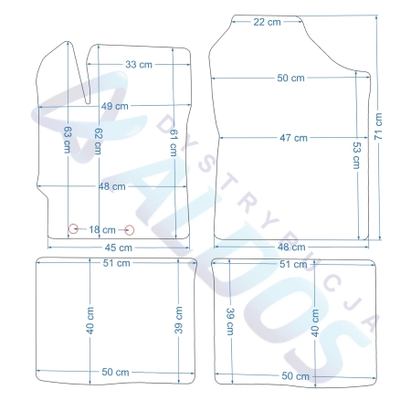 Toyota Yaris 2011-05.2020r.  Dywaniki gumowe GLEDRING. - nie pasuje do HYBRYDY!!!