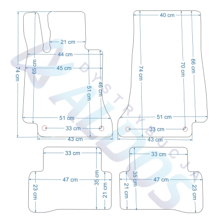 Mercedes C-Clasa W205 2014-03.2021r. Dywaniki gumowe GLEDRING.