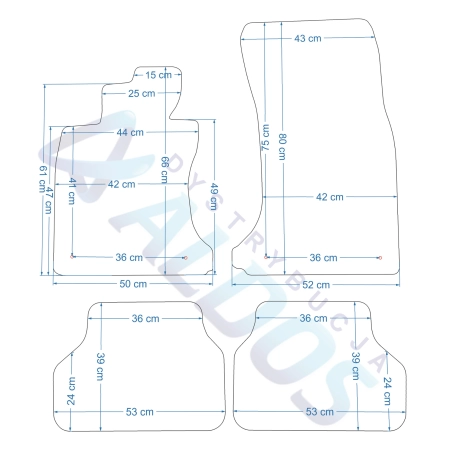 BMW Seria 5 E60/E61 2003-2010r. Dywaniki gumowe GLEDRING.