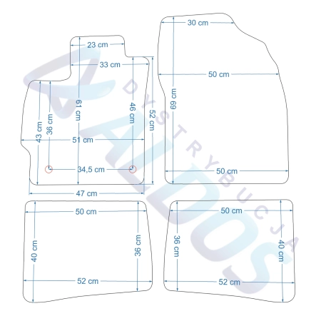 Toyota Prius FL 2012-2016r. Dywaniki gumowe GLEDRING.