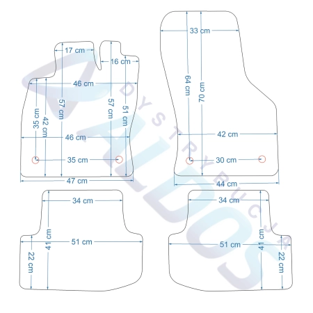 Audi A3 HB od 07/2020r. Dywaniki gumowe GLEDRING.